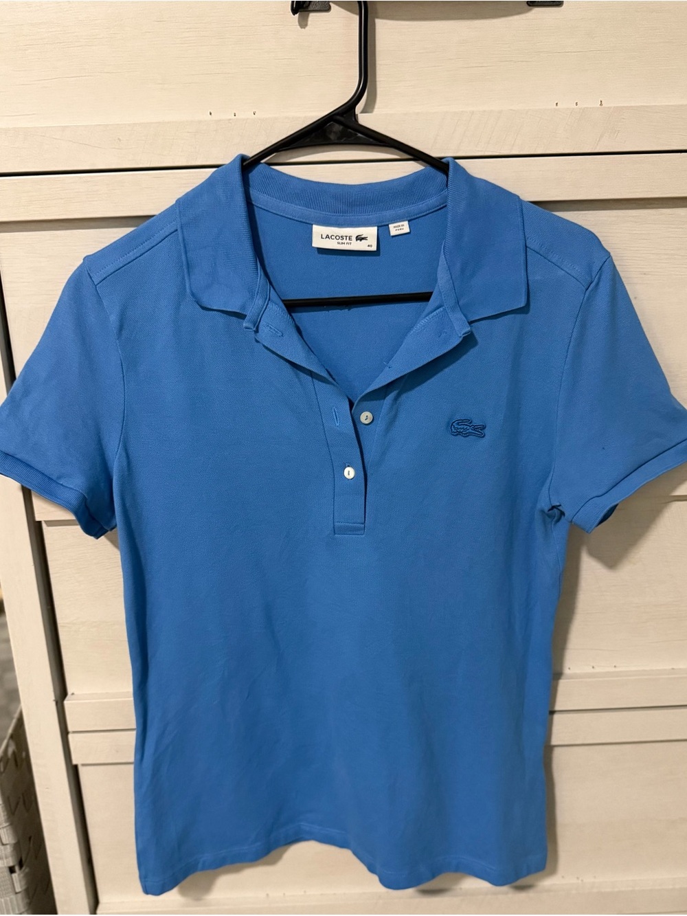 Lacoste Women's Light Blue Signature Cotton Polo